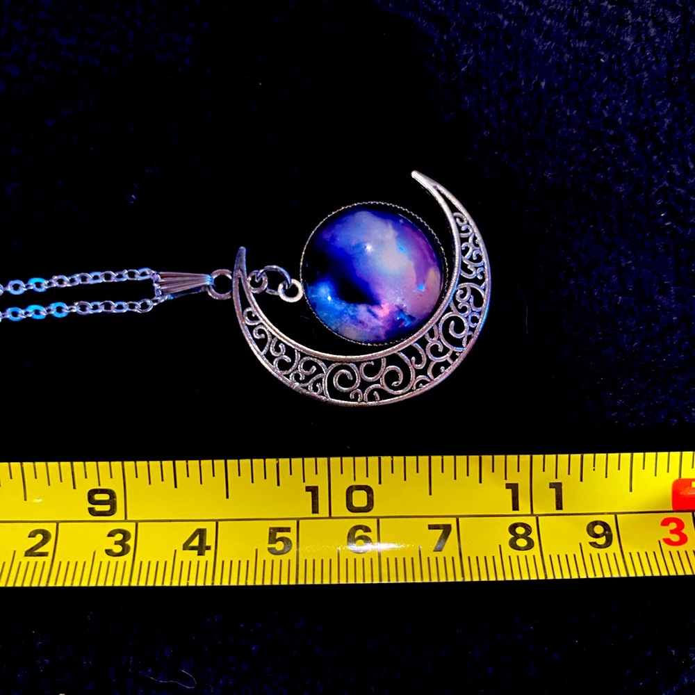 Gorgeous galaxy 🌌 moon necklace